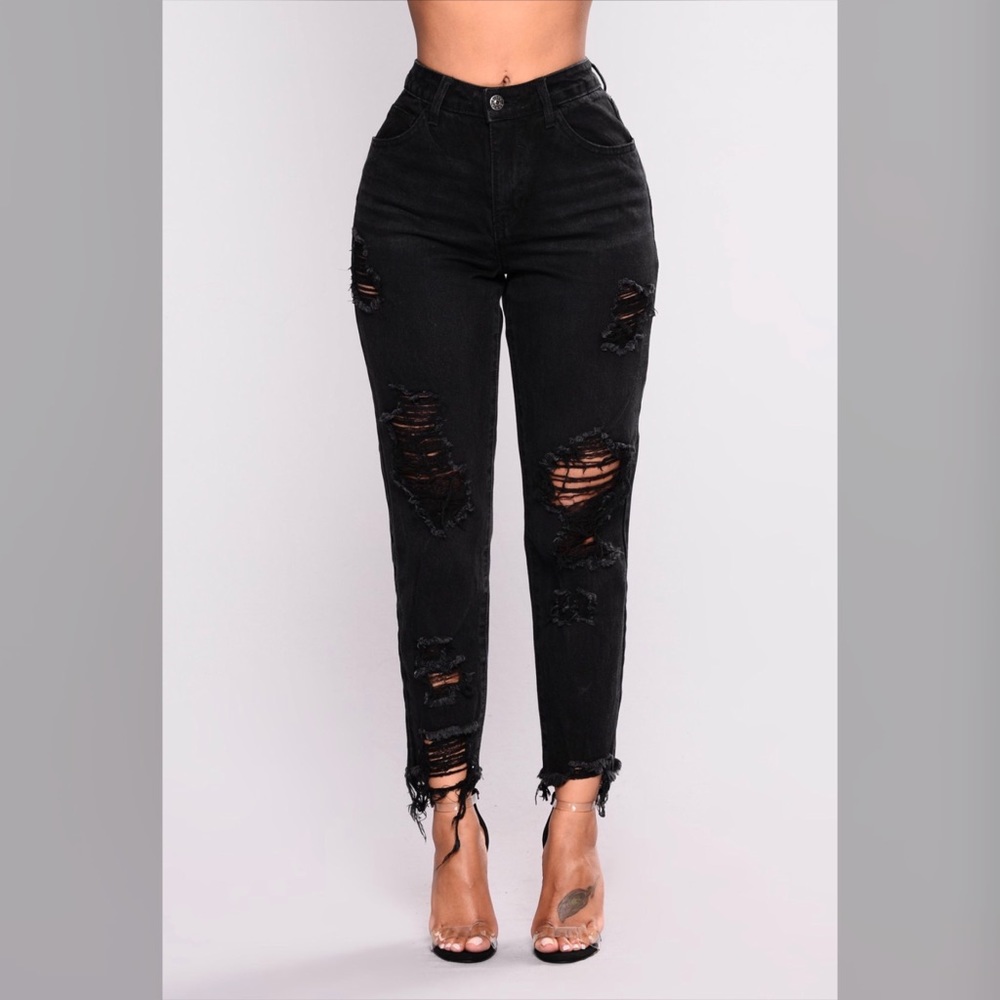 Fashion Nova Greyson Boyfriend Jeans - Black